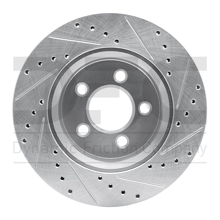 Dynamic Friction Co Brake Rotor Drilled And Slotted Silver, 631-42020L 631-42020L